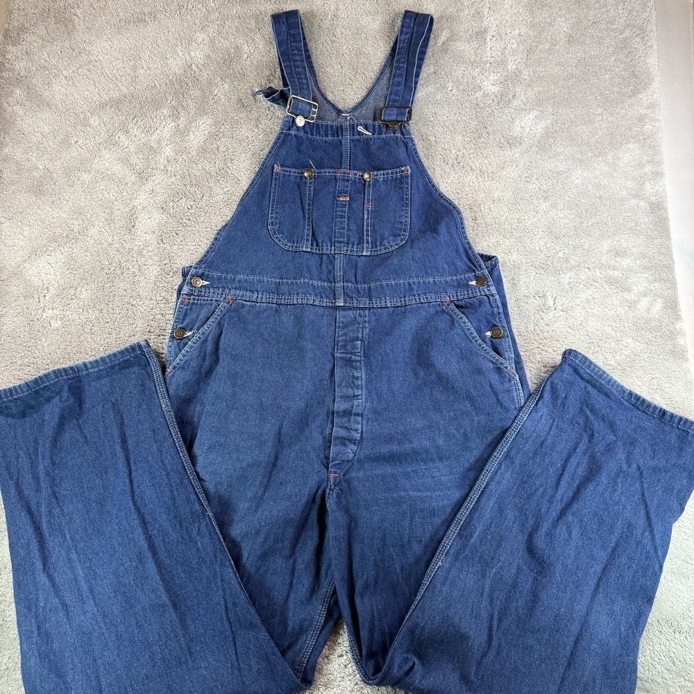 Vintage Big Yank Denim Overalls 40x32 Mens Indigo Workwear Carpenter Made In USA